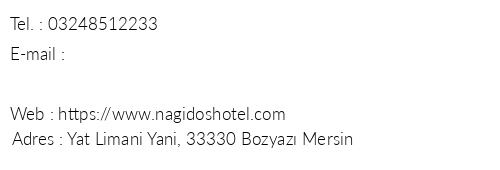 Nagidos Hotel telefon numaralar, faks, e-mail, posta adresi ve iletiim bilgileri